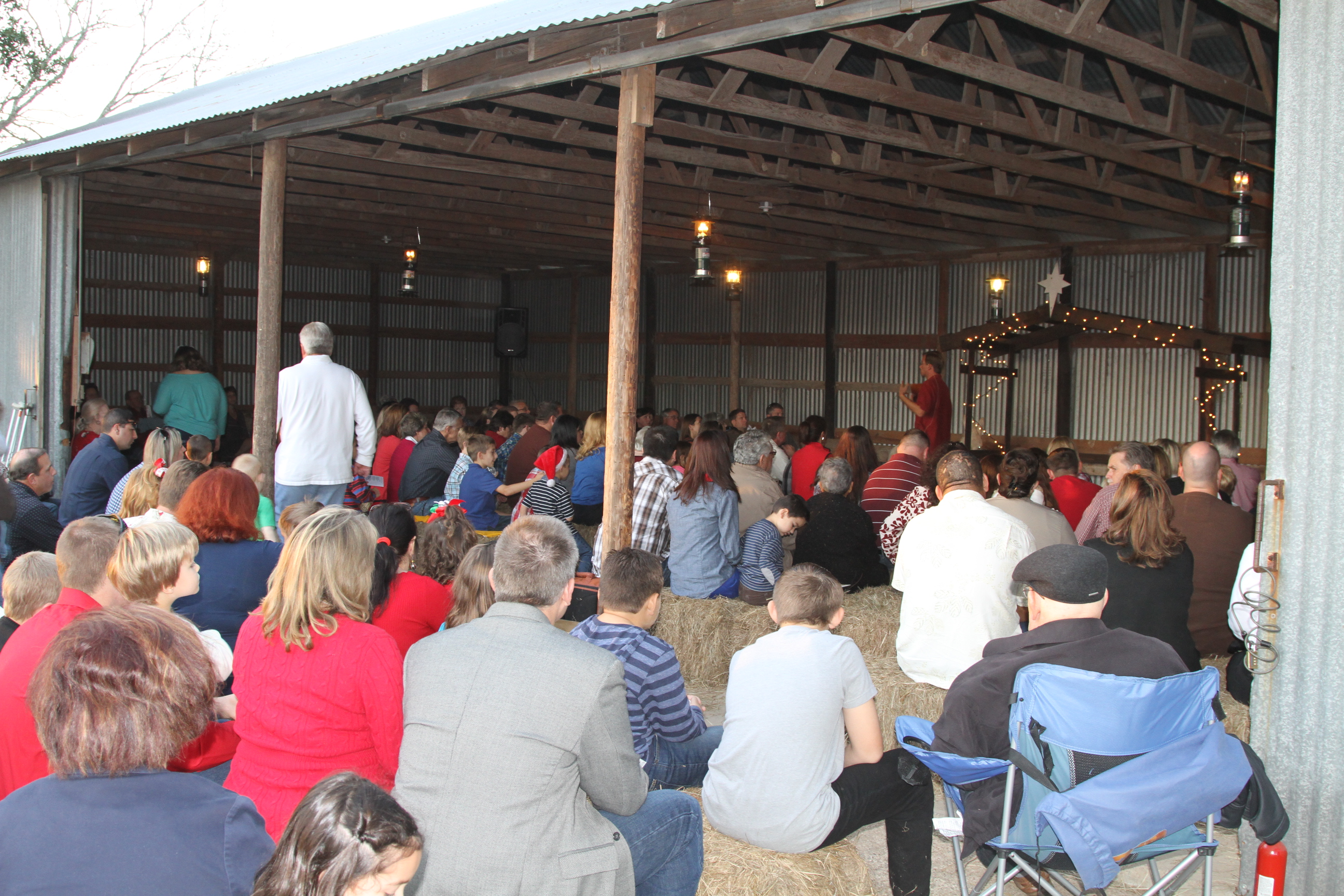 crowd at the barn